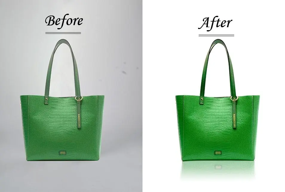 Ecommerce product photo editing before and after with natural shadow